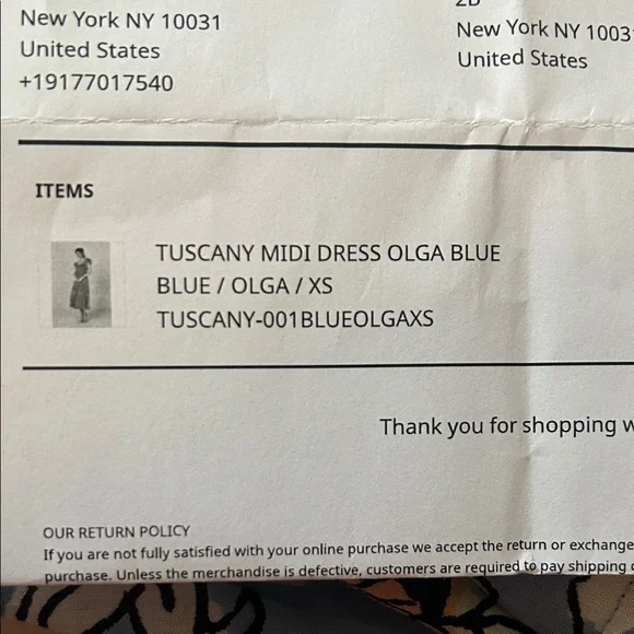 Tuckernuck Ro’s Garden Tuscany Midi Dress Olga Blue XS NWT! - Picture 8 of 14